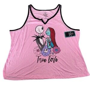 Disney Nightmare Before Christmas Sleeveless Pink Pajama Top Size 3X
